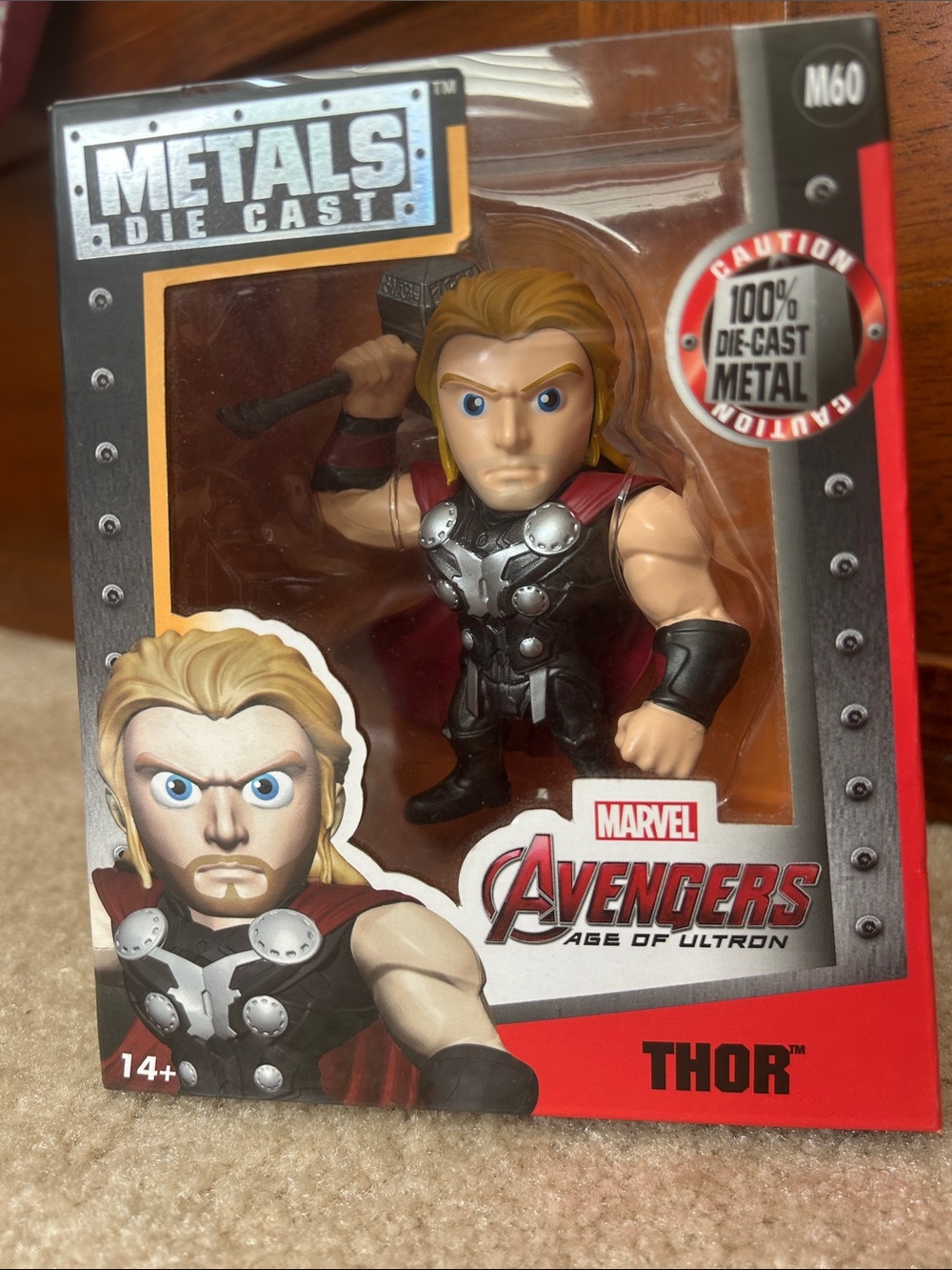 Marvel Thor Die-Cast Figure with Red Cape and Blonde Hair